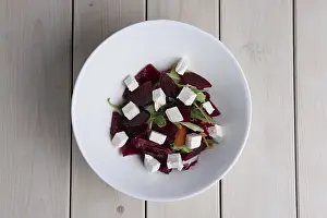 Beetroot Salad Prints: Top view of salad with beetroot