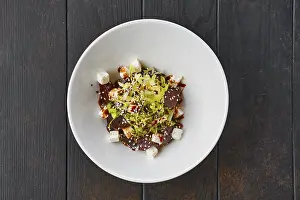 Barbecue Sauce Recipe Prints: Top view of salad with boiled beetroot