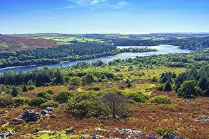 England Nature Reserves Prints: View from Sharpitor to Burrator Reservoir