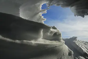 Frozen Winter Scene Prints: A view out of a snow cave