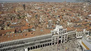 St Mark's Square View Prints: View from above of St. Mark's Square and the rooftops of Venice
