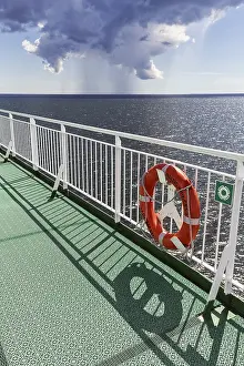 Stormy Baltic Sea Prints: View of storm clouds from the sun deck of a ferry