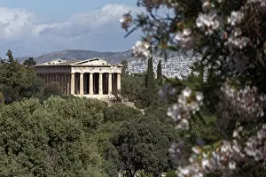 Athens Greece Tourism Prints: View of the temple of Hephaestus