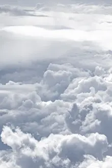 Aerial View Prints: View over towering clouds, cloudy sky
