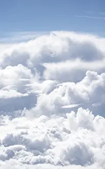 Aerial View Prints: View over towering clouds, cloudy sky