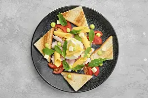 Gourmet Breakfast Ideas Prints: Top view of triangular pieces of toast
