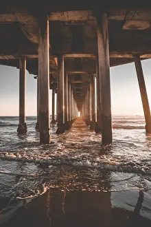 United States Coastal Scenery Prints: View of the underside of the Huntington Beach