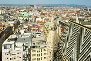 Austria Prints: View of the Vienna rooftops from Stephansdom Print