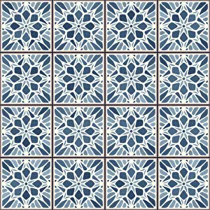 Vintage Ceramic Tiles Prints: Vintage ceramic tiles vector pattern