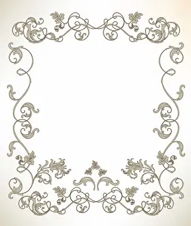 Spring Flower Illustration Prints: Vintage frame