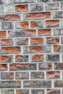 Red Brick Pattern Design Prints: Vintage red brick wall pattern background