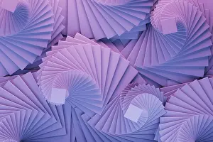 Abstract Geometric Background Prints: Violet pink gradient vortexes pattern