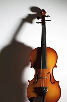 Isolated On A White Background Prints: Violin with soft shadow and copy space