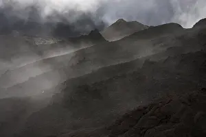African Natural Preserve Prints: Volcanic landscape with clouds