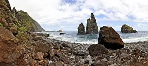 Madeira Island Landscape Prints: Volcanic rock formations at the cliffs of