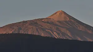 Tenerife Canary Islands Spain Prints: Volcano at sunset, pink light on the summit