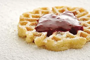 Baked Goods Pastry Prints: Waffle with raspberry