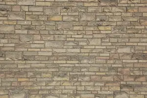 Full Frame Exterior View Prints: Wall of bricks, sandstone-coloured, format-filled