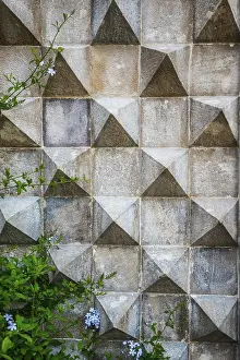 Deserted Structure Design Prints: Wall pattern pyramid in shadow