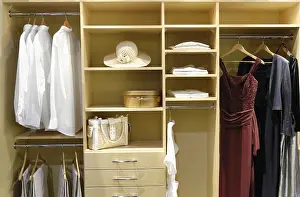 No People Indoor Shot Prints: Wall unit with clothes