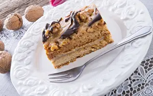 Sweet Dessert Meal Prints: Walnut caramel cake