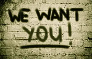 Deserted Village Scene Prints: We Want You Concept