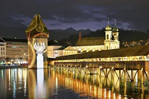 Jesuit Church Architecture Prints: Wassertum with light installation