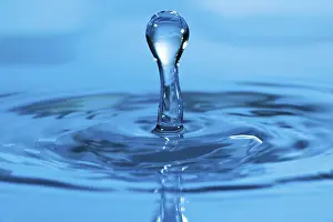 Full Frame Blue Background Prints: Water drop