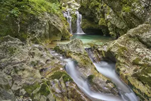 Julian Alps Landscape Prints: Waterfall on the Lepena Stream