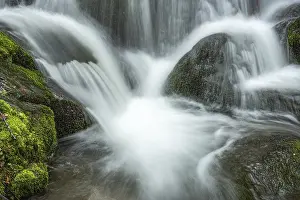Mountain Torrent Photography Prints: Waterfall on a mountain stream in spring