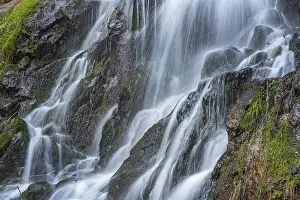 Mountain Stream France Prints: Waterfall on a mountain stream in spring