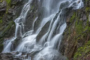 Mountain Torrent Flow Prints: Waterfall on a mountain stream in spring