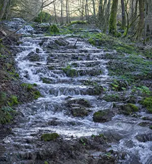 European Cascade Photography Prints: Waterfall of a stream in spring