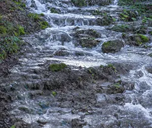 Southern Germany River Scene Prints: Waterfall of a stream in spring
