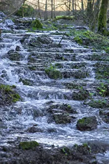 Bavaria Waterfalls Prints: Waterfall of a stream in spring