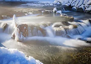 Images Dated 19th January 2024: Waterfall in Winter Print