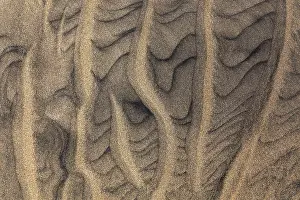 Playa Del Ingles Spain Prints: Wave pattern, structures in the sand on the sandy beach