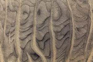 Full Frame Coastal Photography Prints: Wave pattern, structures in the sand on the sandy beach