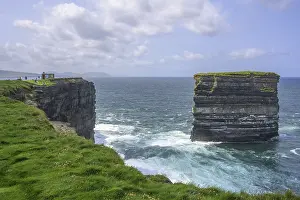 County Mayo Landscapes Prints: Waves blaze against the Dun Briste Sea Stack at Downpatrick Head