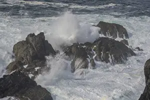 County Cork Scenery Prints: Waves blazing against cliffs, Ballaghboy