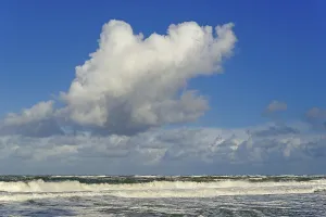 North Frisia Landscape Prints: Waves running out at the sandy beach