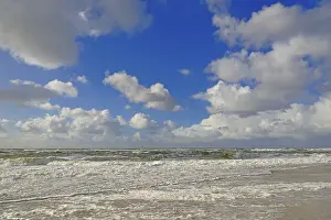 North Sea Coastline Prints: Waves running out at the sandy beach