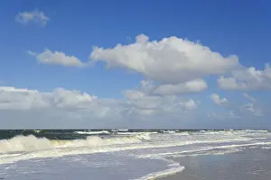 Sylt Island Germany Prints: Waves running out at the sandy beach