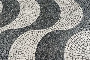 Wavy Pavement Pattern Prints: Wavy pattern in pavement, black and white