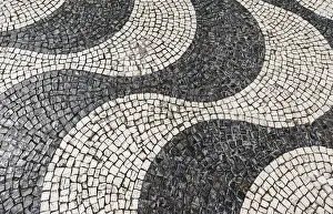 Wavy Pavement Pattern Prints: Wavy pattern in pavement, black and white