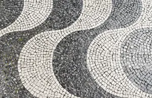 Wavy Pavement Pattern Prints: Wavy pattern in pavement, black and white