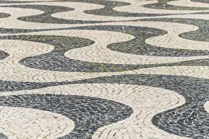 Wavy Pavement Pattern Prints: Wavy pattern in pavement, black and white