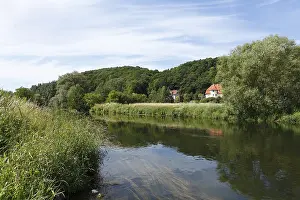 European River Landscape Prints: Werra River in Vacha, Rhoen, Thuringia