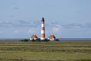 Westerhever Lighthouse Prints: Westerhever Lighthouse with cloud sky