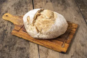Food Photography Rustic Style Prints: Wheat bread on a wooden rustic table